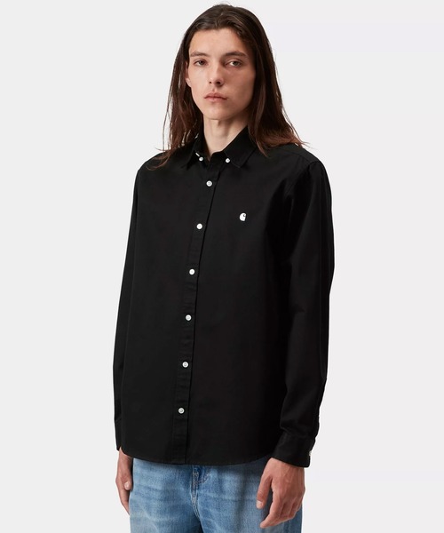 Carhartt(カーハート)の「Carhartt WIP/カーハートダブリューアイピー L/S MADISON SHIRT 長袖シャツ ワンポイント I023339(シャツ/ブラウス・メンズ・ブラック/ブラウン/ホワイト×ブラック/グレー/グリーン/ホワイト系その他/ブラック×ホワイト・L/XL/M/S)」の5枚目の写真