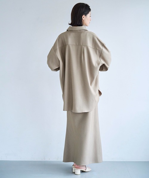 meilmada（メイルマダ）の「ツイルオーバーシャツ（シャツ/ブラウス・レディース・ベージュ/ネイビー・FREE）」の7枚目の写真
