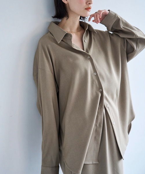 meilmada（メイルマダ）の「ツイルオーバーシャツ（シャツ/ブラウス・レディース・ベージュ/ネイビー・FREE）」の10枚目の写真