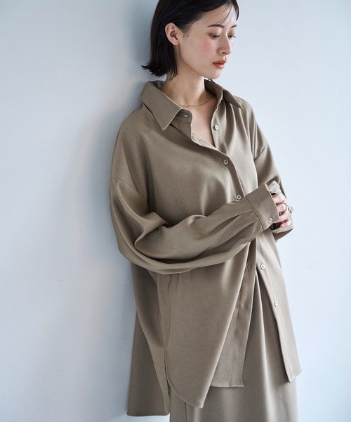 meilmada（メイルマダ）の「ツイルオーバーシャツ（シャツ/ブラウス・レディース・ベージュ/ネイビー・FREE）」の11枚目の写真