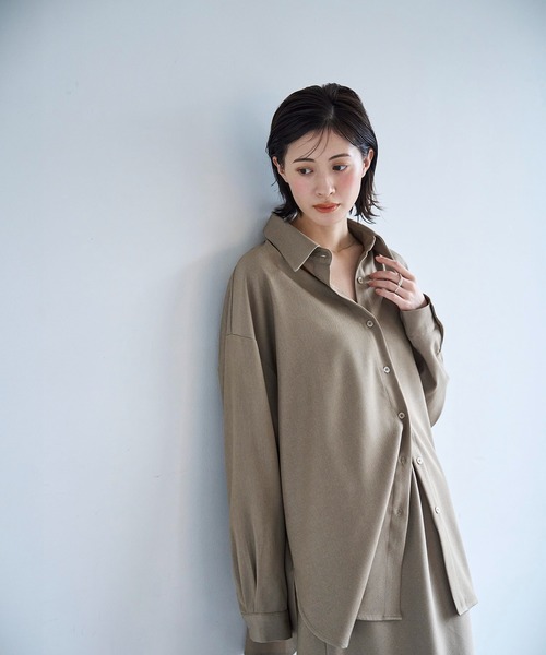 meilmada（メイルマダ）の「ツイルオーバーシャツ（シャツ/ブラウス・レディース・ベージュ/ネイビー・FREE）」の12枚目の写真