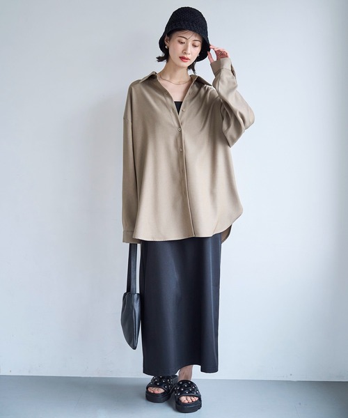 meilmada（メイルマダ）の「ツイルオーバーシャツ（シャツ/ブラウス・レディース・ベージュ/ネイビー・FREE）」の16枚目の写真