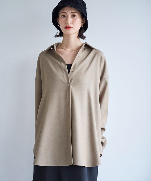 meilmada（メイルマダ）の「ツイルオーバーシャツ（シャツ/ブラウス・レディース・ベージュ/ネイビー・FREE）」の14枚目の写真