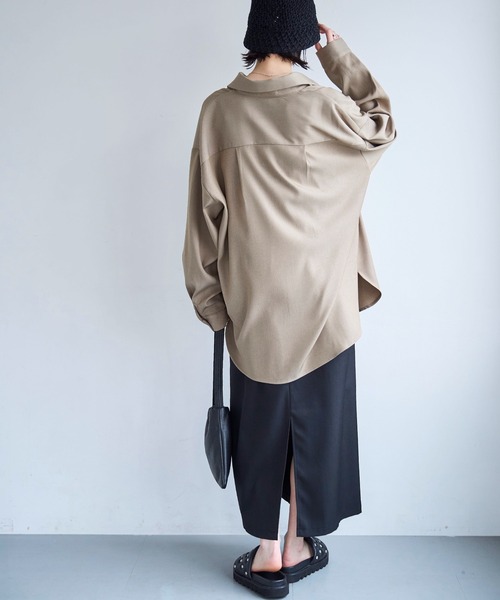 meilmada（メイルマダ）の「ツイルオーバーシャツ（シャツ/ブラウス・レディース・ベージュ/ネイビー・FREE）」の17枚目の写真