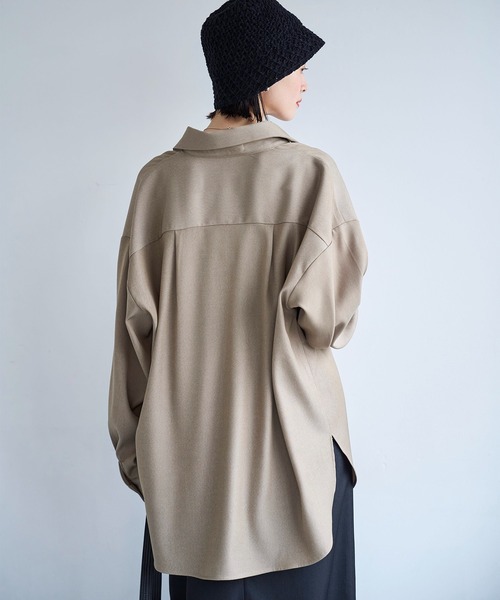meilmada（メイルマダ）の「ツイルオーバーシャツ（シャツ/ブラウス・レディース・ベージュ/ネイビー・FREE）」の15枚目の写真