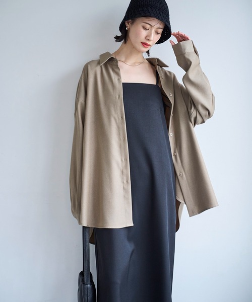 meilmada（メイルマダ）の「ツイルオーバーシャツ（シャツ/ブラウス・レディース・ベージュ/ネイビー・FREE）」の19枚目の写真