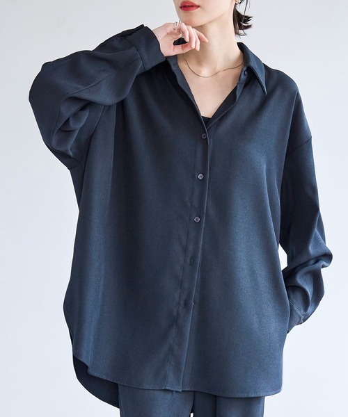 meilmada（メイルマダ）の「ツイルオーバーシャツ（シャツ/ブラウス・レディース・ベージュ/ネイビー・FREE）」の21枚目の写真