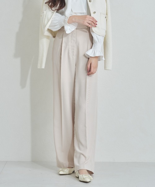 MISCH MASCH（ミッシュマッシュ）の「一部店舗限定  サイドボタンタックワイドパンツ（その他パンツ・レディース・ブラック/ベージュ/イエロー・S/M）」の2枚目の写真