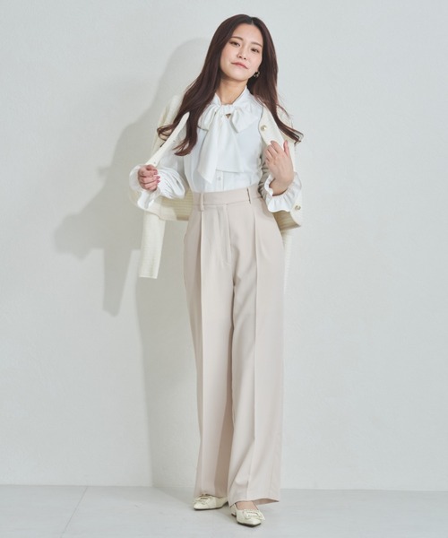 MISCH MASCH（ミッシュマッシュ）の「一部店舗限定  サイドボタンタックワイドパンツ（その他パンツ・レディース・ブラック/ベージュ/イエロー・S/M）」の11枚目の写真