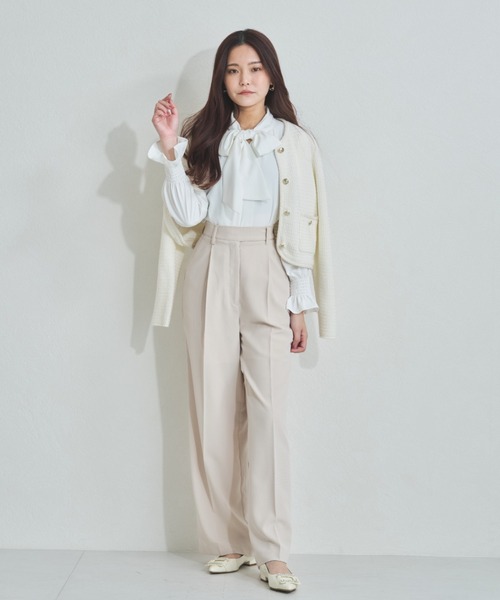 MISCH MASCH（ミッシュマッシュ）の「一部店舗限定  サイドボタンタックワイドパンツ（その他パンツ・レディース・ブラック/ベージュ/イエロー・S/M）」の8枚目の写真