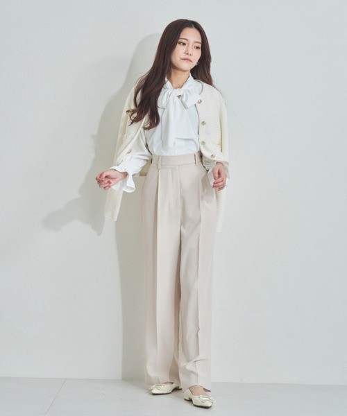 MISCH MASCH（ミッシュマッシュ）の「一部店舗限定  サイドボタンタックワイドパンツ（その他パンツ・レディース・ブラック/ベージュ/イエロー・S/M）」の7枚目の写真