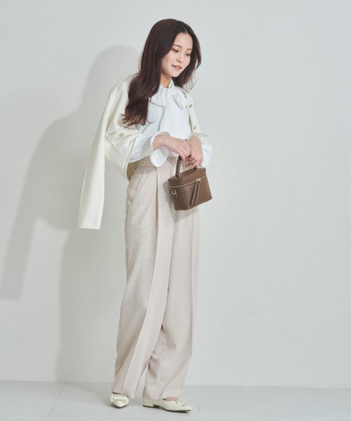 MISCH MASCH（ミッシュマッシュ）の「一部店舗限定  サイドボタンタックワイドパンツ（その他パンツ・レディース・ブラック/ベージュ/イエロー・S/M）」の5枚目の写真