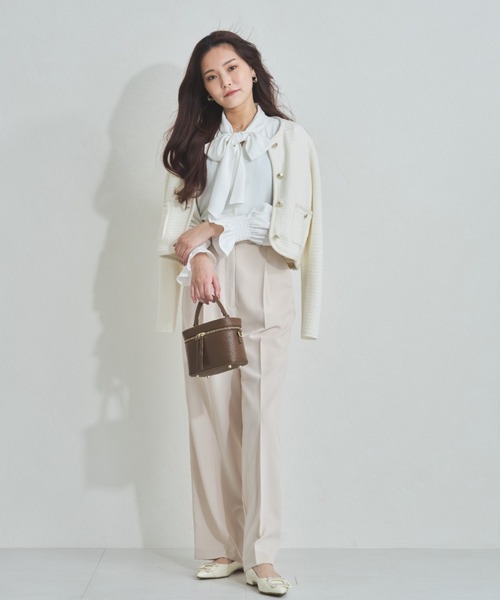 MISCH MASCH（ミッシュマッシュ）の「一部店舗限定  サイドボタンタックワイドパンツ（その他パンツ・レディース・ブラック/ベージュ/イエロー・S/M）」の4枚目の写真