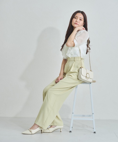 MISCH MASCH（ミッシュマッシュ）の「一部店舗限定  サイドボタンタックワイドパンツ（その他パンツ・レディース・ブラック/ベージュ/イエロー・S/M）」の21枚目の写真