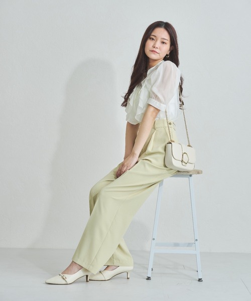 MISCH MASCH（ミッシュマッシュ）の「一部店舗限定  サイドボタンタックワイドパンツ（その他パンツ・レディース・ブラック/ベージュ/イエロー・S/M）」の20枚目の写真