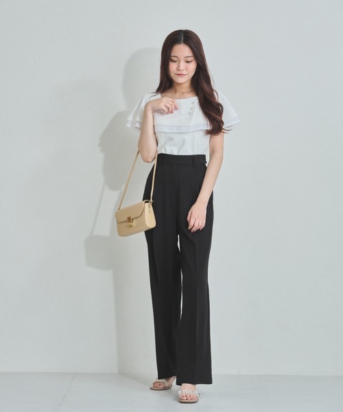 MISCH MASCH（ミッシュマッシュ）の「一部店舗限定  サイドボタンタックワイドパンツ（その他パンツ・レディース・ブラック/ベージュ/イエロー・S/M）」の15枚目の写真