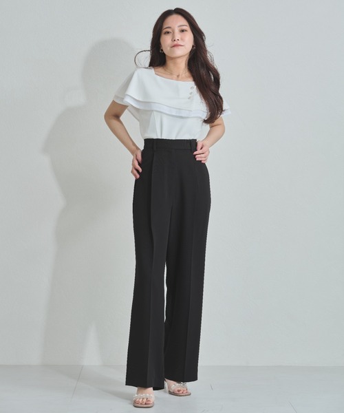 MISCH MASCH（ミッシュマッシュ）の「一部店舗限定  サイドボタンタックワイドパンツ（その他パンツ・レディース・ブラック/ベージュ/イエロー・S/M）」の14枚目の写真