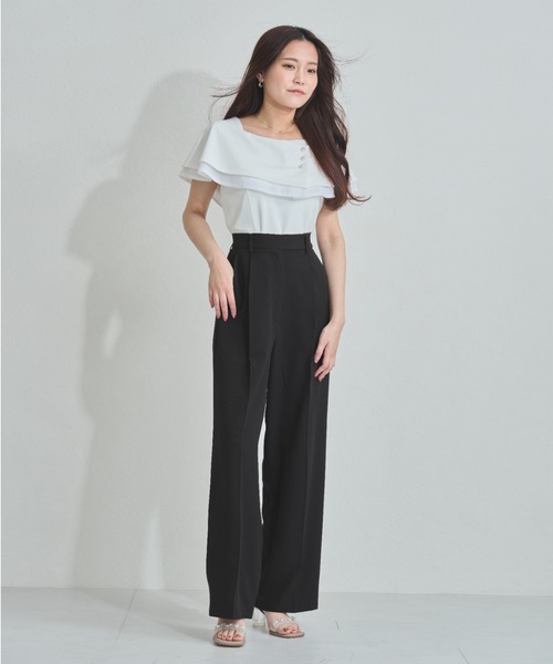 MISCH MASCH（ミッシュマッシュ）の「一部店舗限定  サイドボタンタックワイドパンツ（その他パンツ・レディース・ブラック/ベージュ/イエロー・S/M）」の13枚目の写真