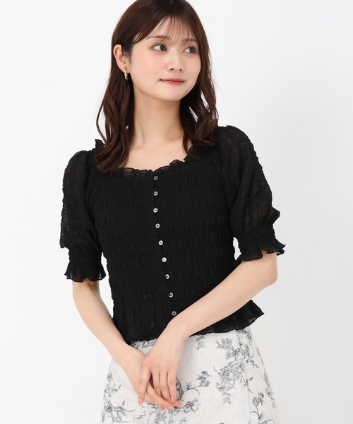 MISCH MASCH(ミッシュマッシュ)の「2wayキャミ付きシャーリングブラウス(シャツ/ブラウス・レディース・ホワイト/ブラック/ラベンダー・フリ-)」の15枚目の写真