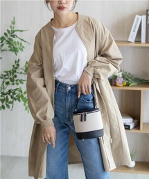 nAvy リブ付きロングブルゾン