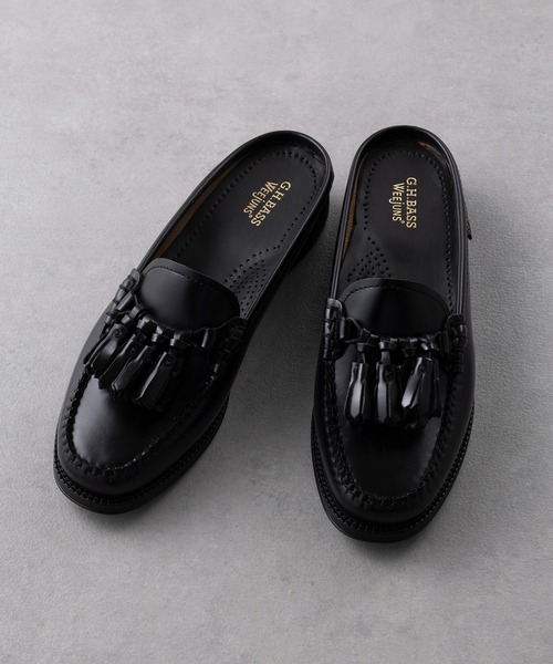 G.H.BASS(ジーエイチバス)の「【G.H.BASS】EASY WEEJUN TETRA TASSEL SLIDE BA41705(ローファー・レディース・ブラック・6/6h/7/7h/5h)」の1枚目の写真
