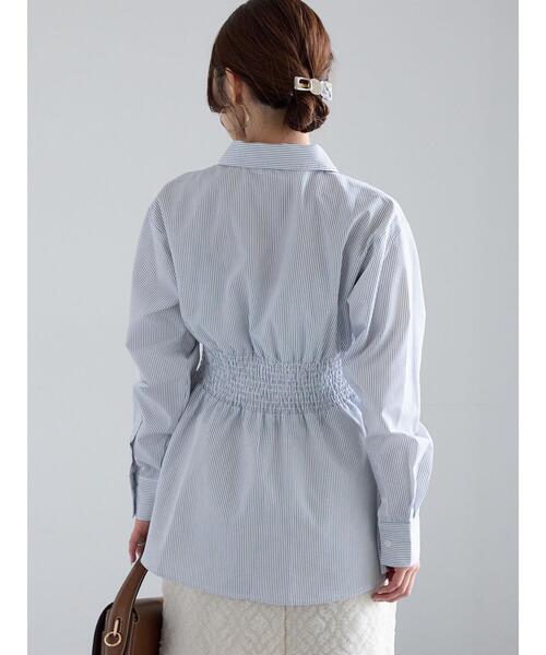 Te chichi（テチチ）の「ペプラムシャーリングシャツ（シャツ/ブラウス・レディース・オフホワイト/サックスブルー/ホワイト・F）」の13枚目の写真