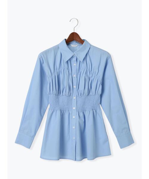 Te chichi（テチチ）の「ペプラムシャーリングシャツ（シャツ/ブラウス・レディース・オフホワイト/サックスブルー/ホワイト・F）」の19枚目の写真