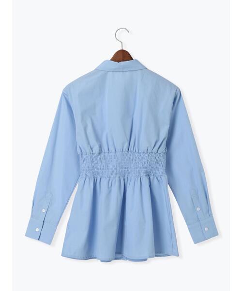 Te chichi（テチチ）の「ペプラムシャーリングシャツ（シャツ/ブラウス・レディース・オフホワイト/サックスブルー/ホワイト・F）」の20枚目の写真