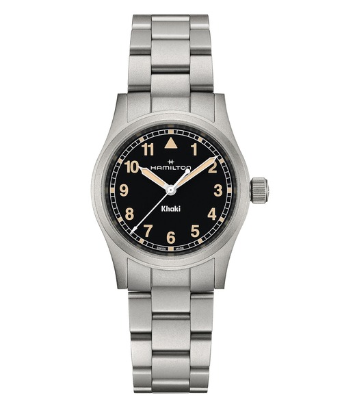 HAMILTON（ハミルトン）の「HAMILTON [ハミルトン] 腕時計 Khaki Field （カーキ フィールド）  クオーツ 33MM ブラック×シルバー（アナログ腕時計・レディース・ブラック・FREE）」の3枚目の写真
