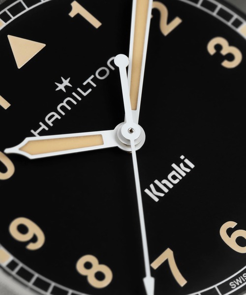 HAMILTON（ハミルトン）の「HAMILTON [ハミルトン] 腕時計 Khaki Field （カーキ フィールド）  クオーツ 33MM ブラック×シルバー（アナログ腕時計・レディース・ブラック・FREE）」の5枚目の写真