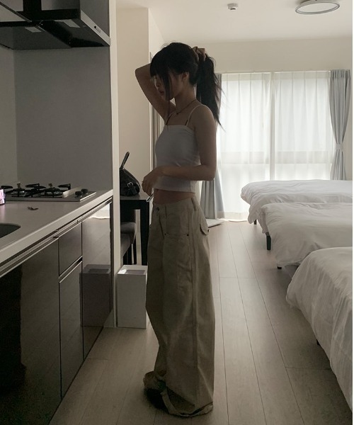 anyonemore（エニワンモア）の「[A/M] コットン切替ワイドパンツ（その他パンツ・レディース・ベージュ・LARGE/MEDIUM）」の9枚目の写真