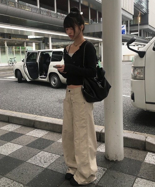 ★AMES-WORLDWIDE★NYLON WIDE PANTS IVORY★正規品/直送料込 TURN BACK WAIST WIDE PANTS（スラックス）｜Ameri（アメリ）の