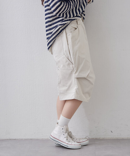 ★新品未使用★CITYSHOP タックハーフパンツ セール】ワイドハーフパンツ タック入り ユニセックス