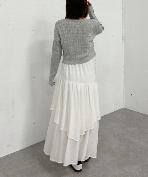 archives（アルシーヴ）の「段ティアードイレヘムスカート（スカート・レディース・ブラック/オフホワイト/グレー・MEDIUM）」の10枚目の写真
