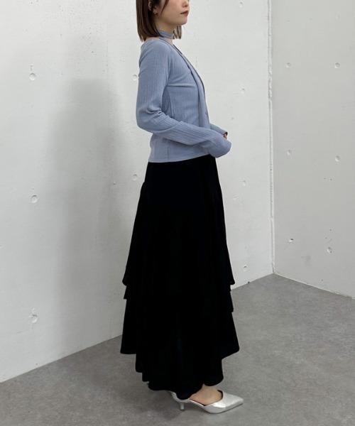 archives（アルシーヴ）の「段ティアードイレヘムスカート（スカート・レディース・ブラック/オフホワイト/グレー・MEDIUM）」の17枚目の写真