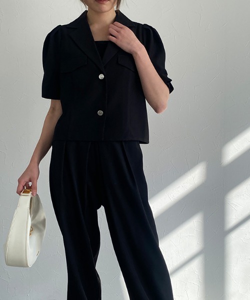 パフスリーブ ジャケット パンツ セット アップ スーツ ssa8083a_01.jpg