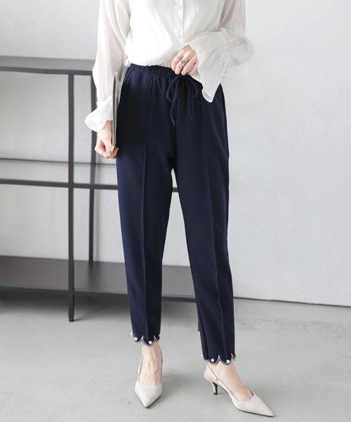 La-gemme(ラジェム)の「パール付き 裾スカラップパンツ(その他パンツ・レディース・ベージュ/ネイビー/ブラック・フリー)」の14枚目の写真