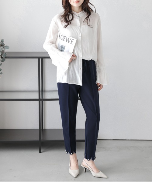 La-gemme(ラジェム)の「パール付き 裾スカラップパンツ(その他パンツ・レディース・ベージュ/ネイビー/ブラック・フリー)」の15枚目の写真