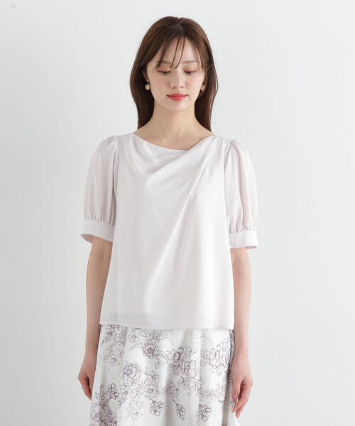 PROPORTION BODY DRESSING(プロポーションボディドレッシング)の「デコルテニュアンスパフブラウス / 1215110507(シャツ/ブラウス・レディース・ライトグリーン/ネイビー/オフホワイト・SMALL/MEDIUM)」の10枚目の写真