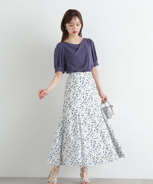 PROPORTION BODY DRESSING(プロポーションボディドレッシング)の「デコルテニュアンスパフブラウス / 1215110507(シャツ/ブラウス・レディース・ライトグリーン/ネイビー/オフホワイト・SMALL/MEDIUM)」の20枚目の写真