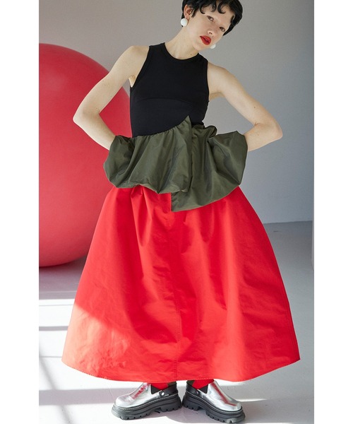 BALLOON PEPLUM LAYERED OP（ワンピース）｜OMMO（オーエム
