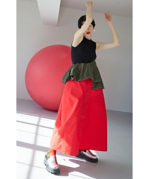 あっこページOMMO 美品 QUILTING BALLOON OP カーキ OMMO ONLINE STORE / OMMO