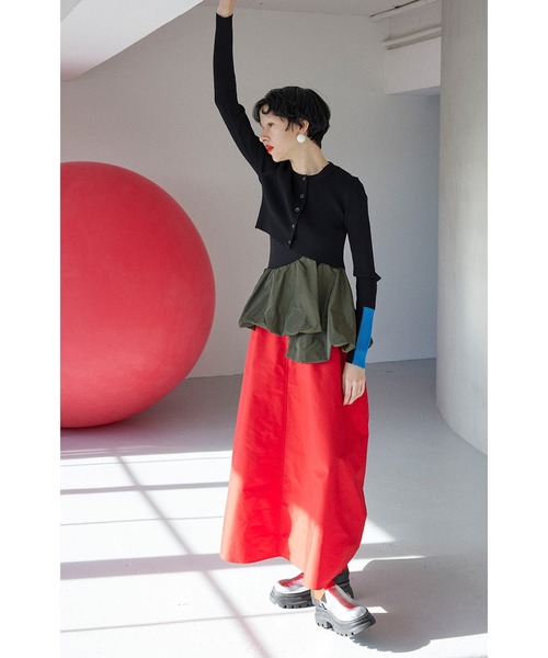 BALLOON PEPLUM LAYERED OP（ワンピース）｜OMMO（オーエム