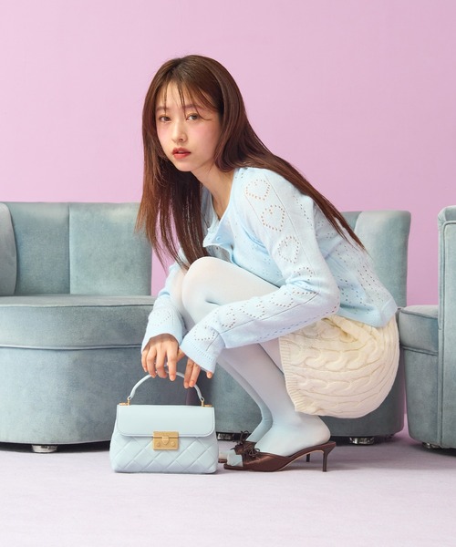 Alva アルヴァ キルトチェーンストラップトップハンドルバッグ Alva アルヴァ キルトチェーンストラップトップハンドルバッグ