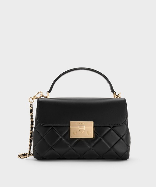 Alva アルヴァ キルトチェーンストラップトップハンドルバッグ