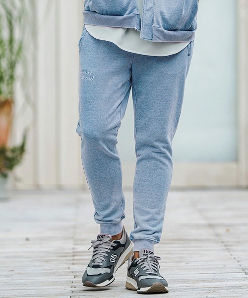1minute 1second(ワンミニットワンセカンド)の「mp13513-knit denim embroidery easy pants ニットデニムイージーパンツ(その他パンツ・メンズ・ブルー系その他/ライトインディゴブルー・S/M/L/XL)」の4枚目の写真