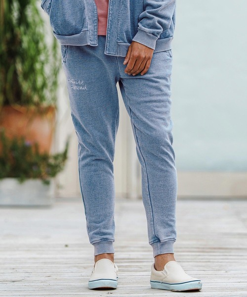 1minute 1second(ワンミニットワンセカンド)の「mp13513-knit denim embroidery easy pants ニットデニムイージーパンツ(その他パンツ・メンズ・ブルー系その他/ライトインディゴブルー・S/M/L/XL)」の11枚目の写真