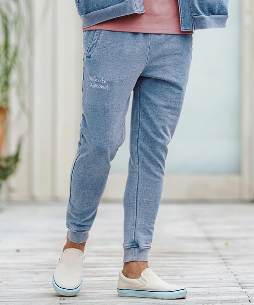 1minute 1second(ワンミニットワンセカンド)の「mp13513-knit denim embroidery easy pants ニットデニムイージーパンツ(その他パンツ・メンズ・ブルー系その他/ライトインディゴブルー・S/M/L/XL)」の12枚目の写真
