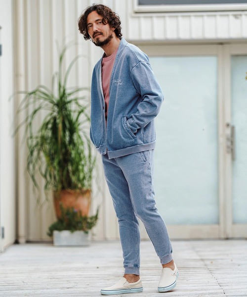 1minute 1second(ワンミニットワンセカンド)の「mp13513-knit denim embroidery easy pants ニットデニムイージーパンツ(その他パンツ・メンズ・ブルー系その他/ライトインディゴブルー・S/M/L/XL)」の14枚目の写真
