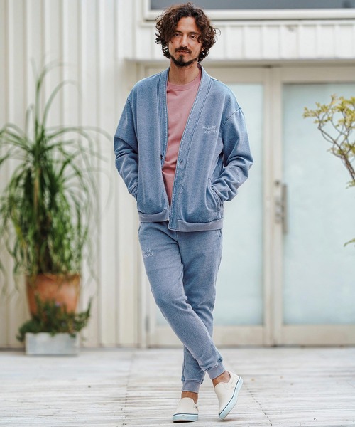 1minute 1second(ワンミニットワンセカンド)の「mp13513-knit denim embroidery easy pants ニットデニムイージーパンツ(その他パンツ・メンズ・ブルー系その他/ライトインディゴブルー・S/M/L/XL)」の15枚目の写真